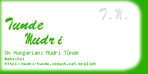 tunde mudri business card